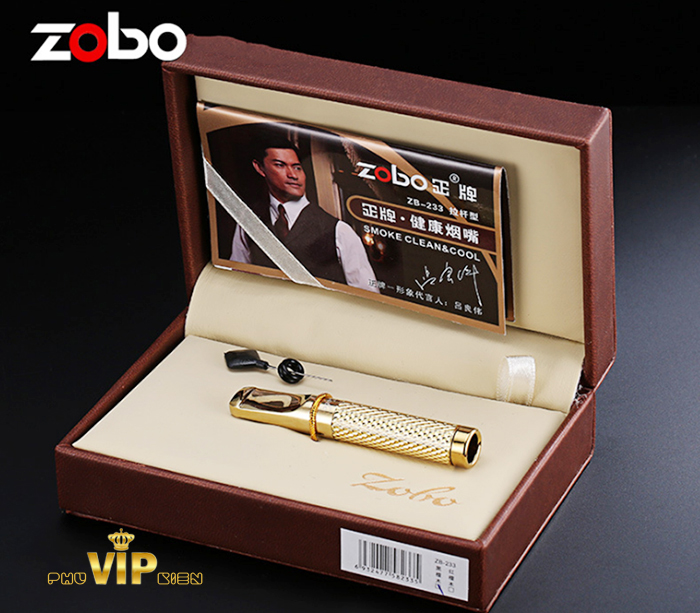 Tẩu lọc thuốc lá mạ vàng Zobo ZB 255
